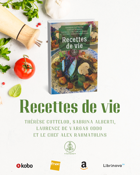Livre de cuisine gourmande Recettes de Vie avec ingrédients frais